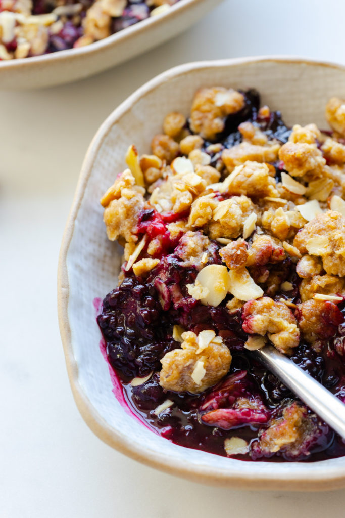 Mixed Berry Oat Almond Crisp close up