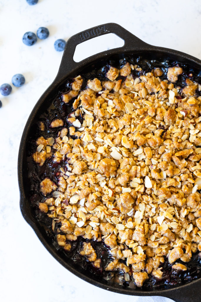 Crisp oat almond topping baked