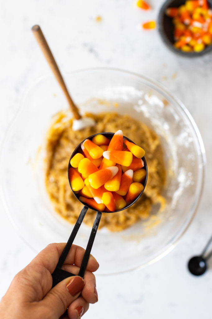 Add candy corn to Blondie batter