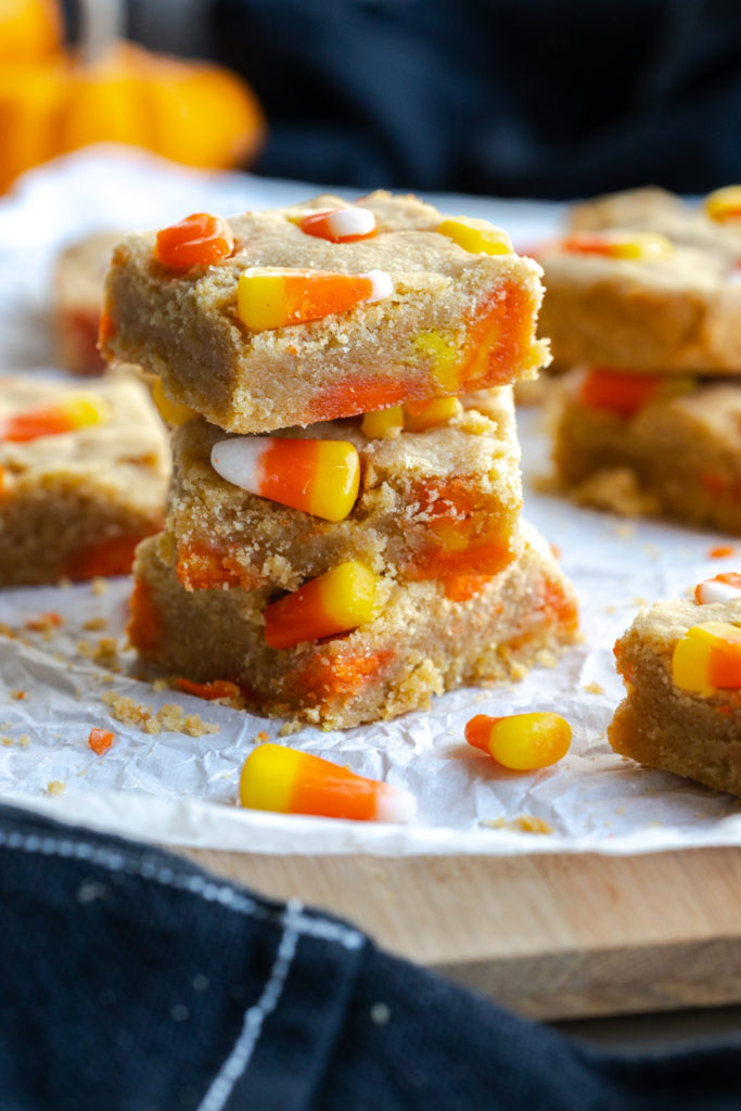 Candy Corn Blondie stack