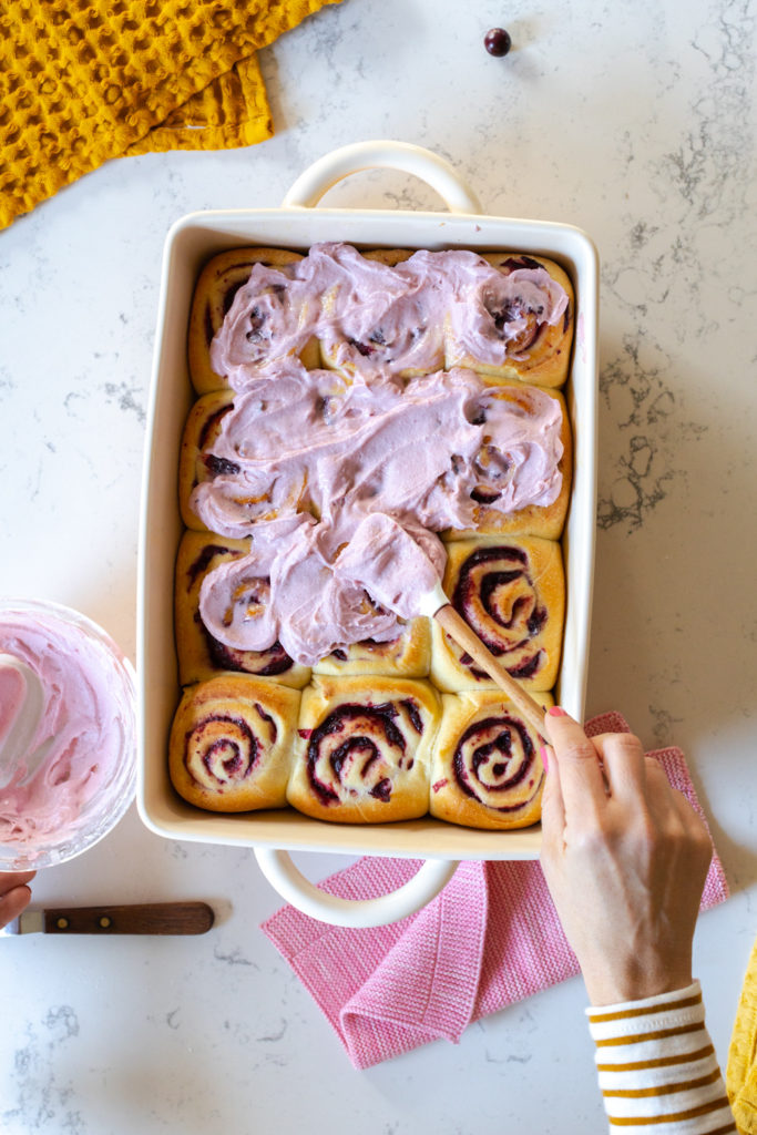 Icing Cranberry Orange Spice Rolls