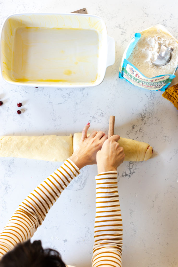 Rolling sweet rolls step 8