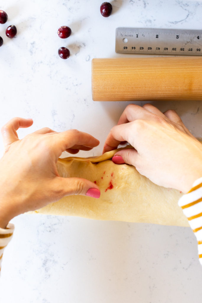 Rolling sweet rolls step 7