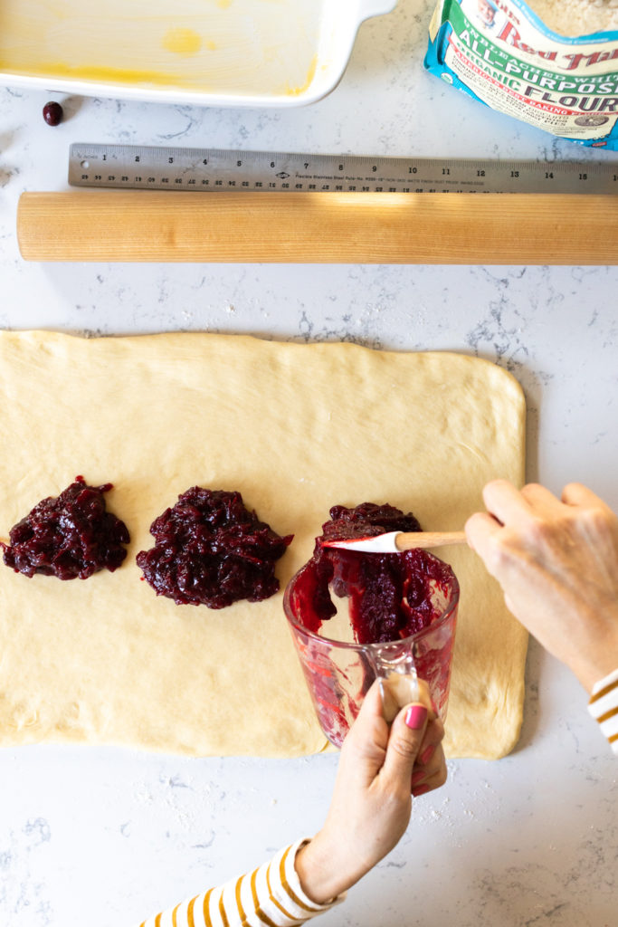 Shaping Cranberry Rolls Step 3