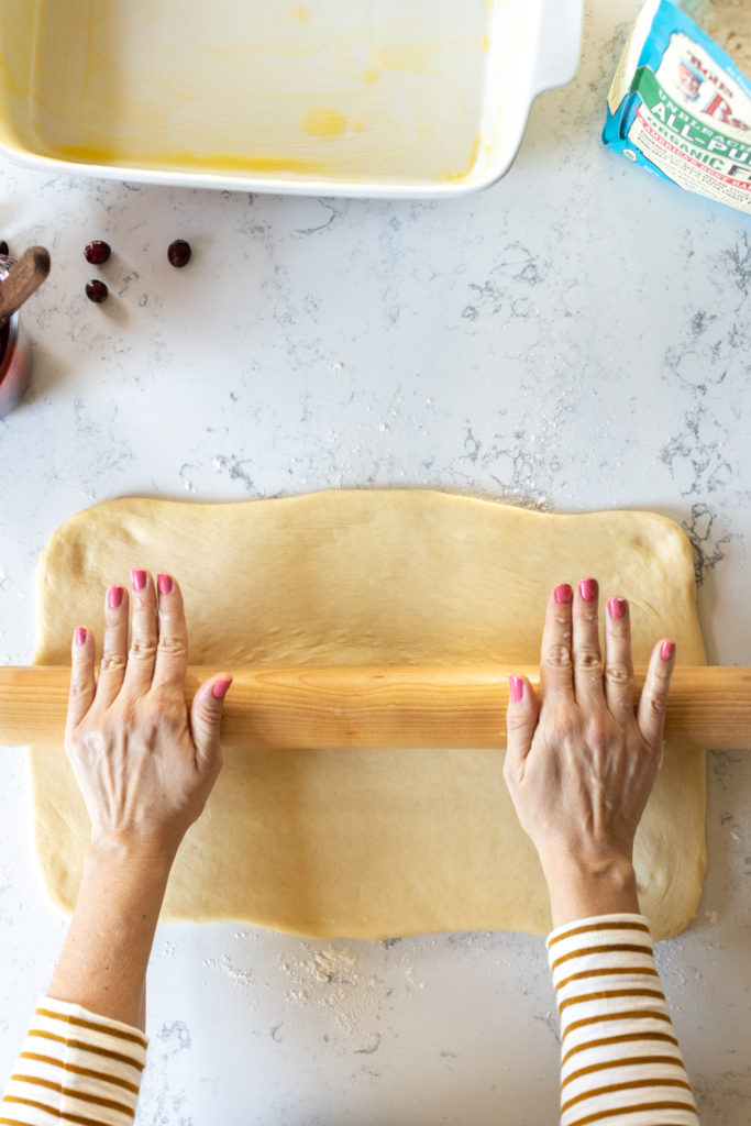 Shaping Cranberry Rolls Step 2