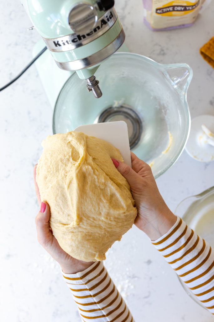 sweet roll dough mixed