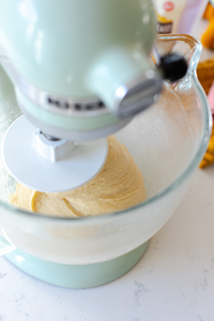 dough hugging around dough hook