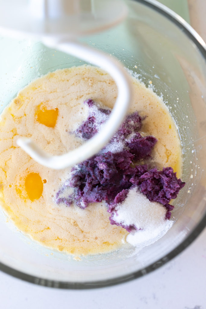 mixing dinner rolls in stand mixer