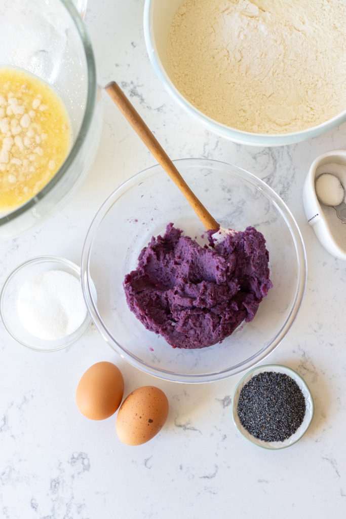 Purple Sweet Potato Dinner Roll ingredients