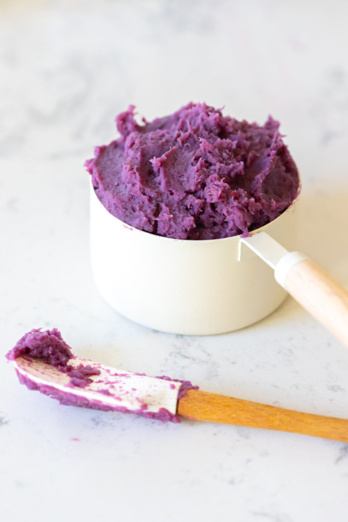 Mashing Purple Sweetpotatoes from Mininger Foods