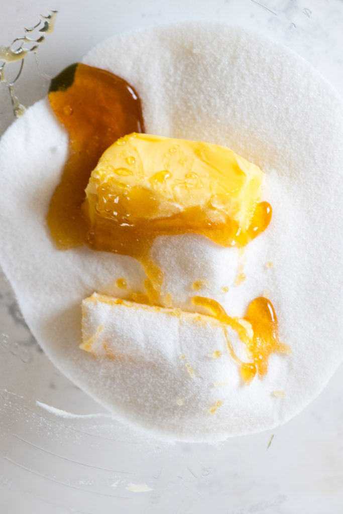butter, sugar and honey