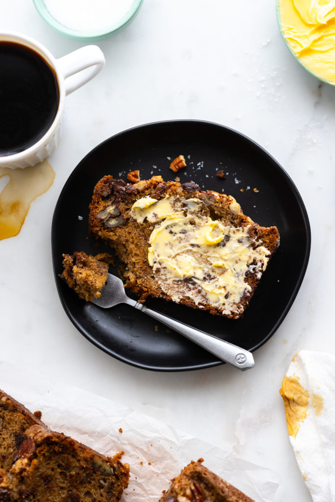 Buttered Brown Butter Pecan Chocolate Chip Banana Bread