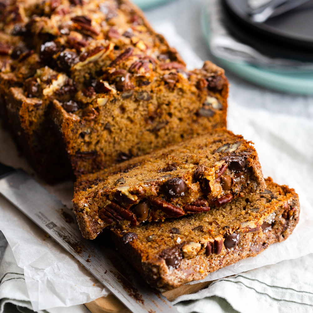 Brown Butter Pecan Chocolate Chip Banana Bread by Baking The Goods
