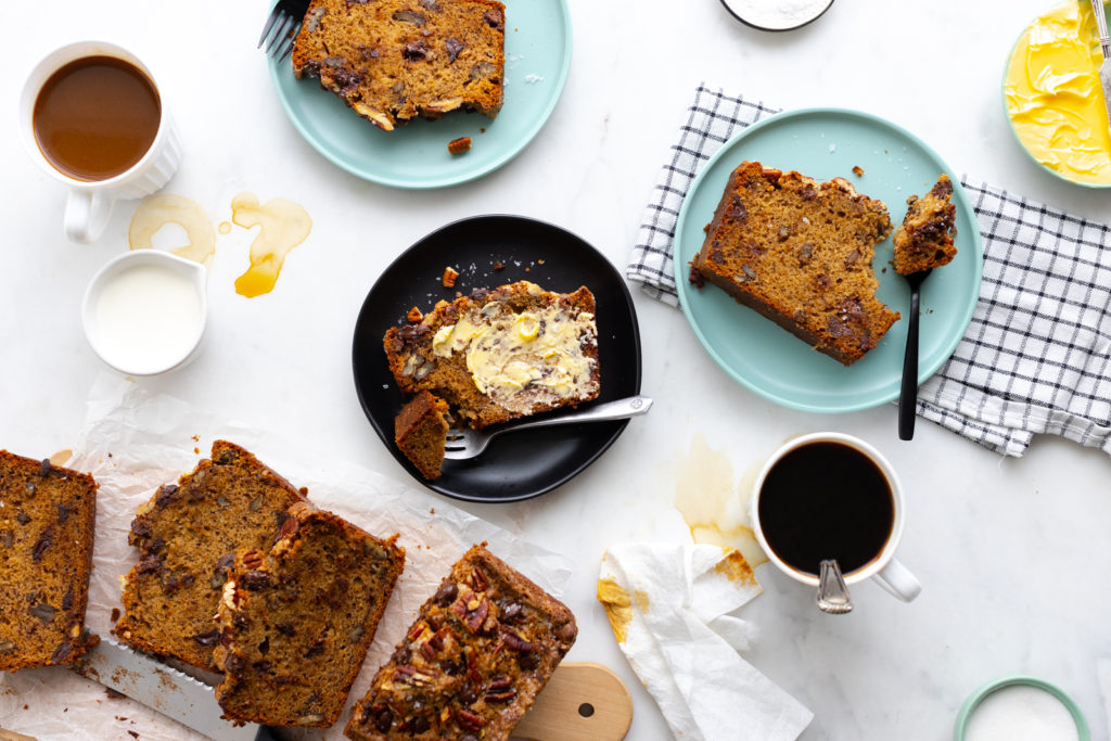 Brown Butter Pecan Chocolate Chip Banana Bread
