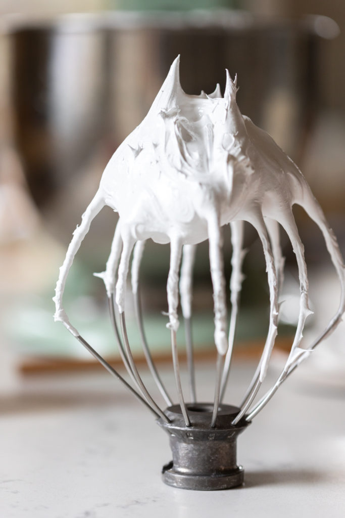 whisking stiff peaks