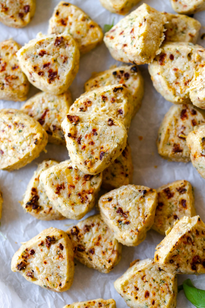 stacks of savory slices of pizza bites!