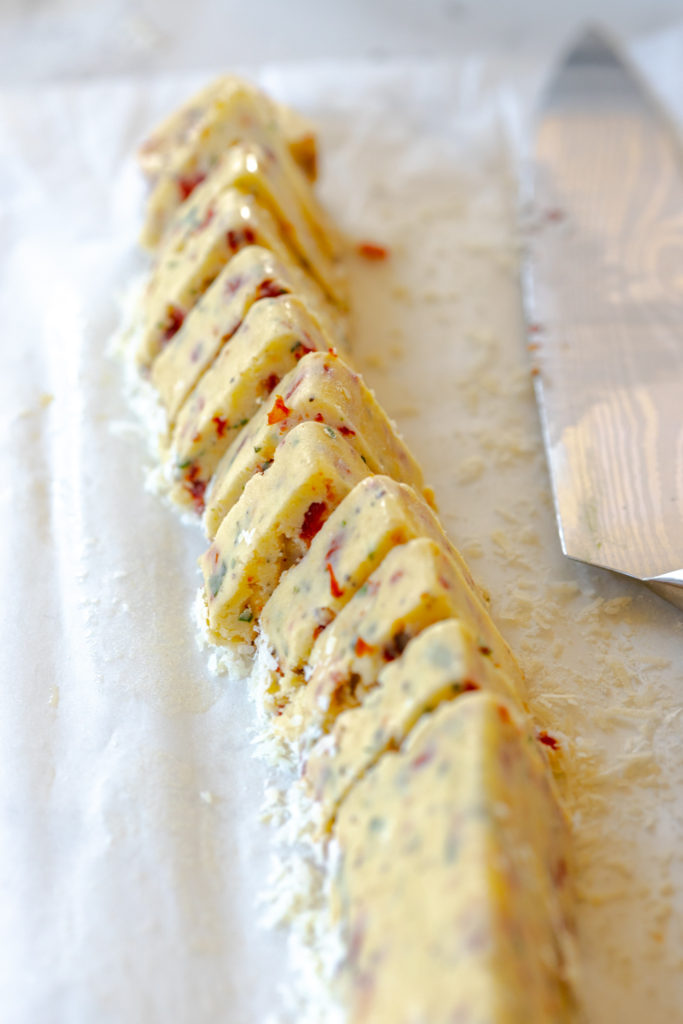 Cutting Shortbread Pizza Bites