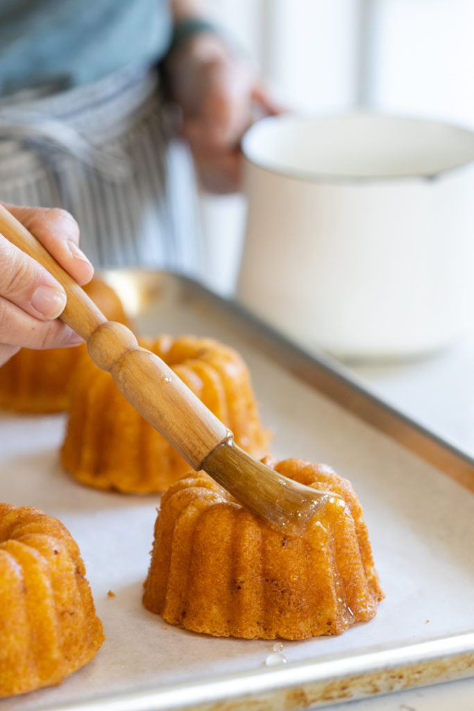 glazing Meyer Lemon St. Germain Bundtlettes