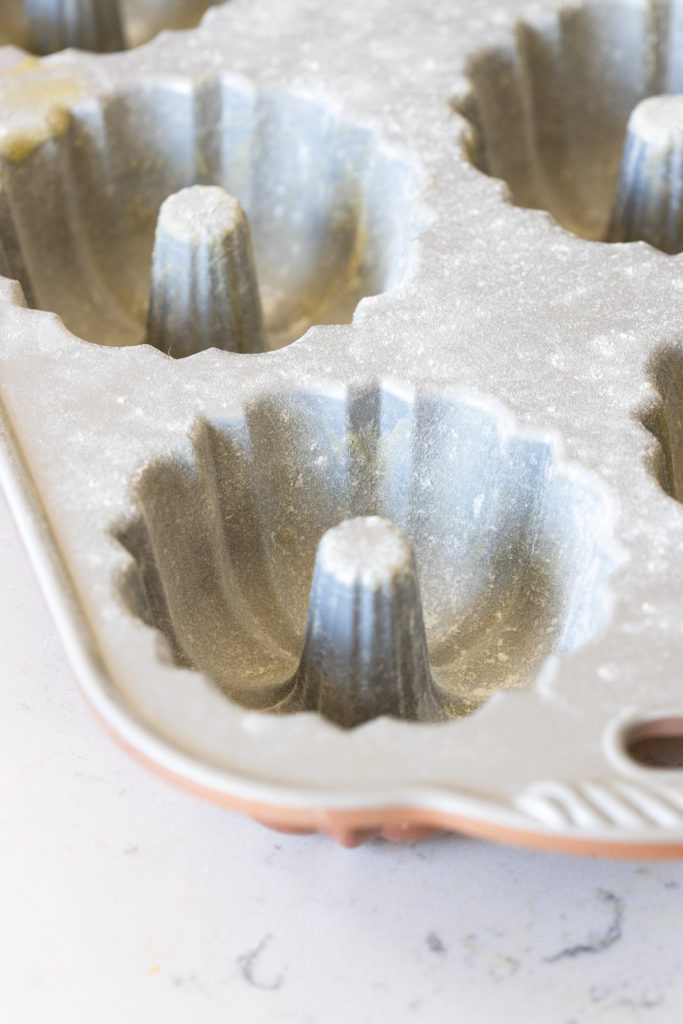 Flouring the Mini Bundtlette Pan