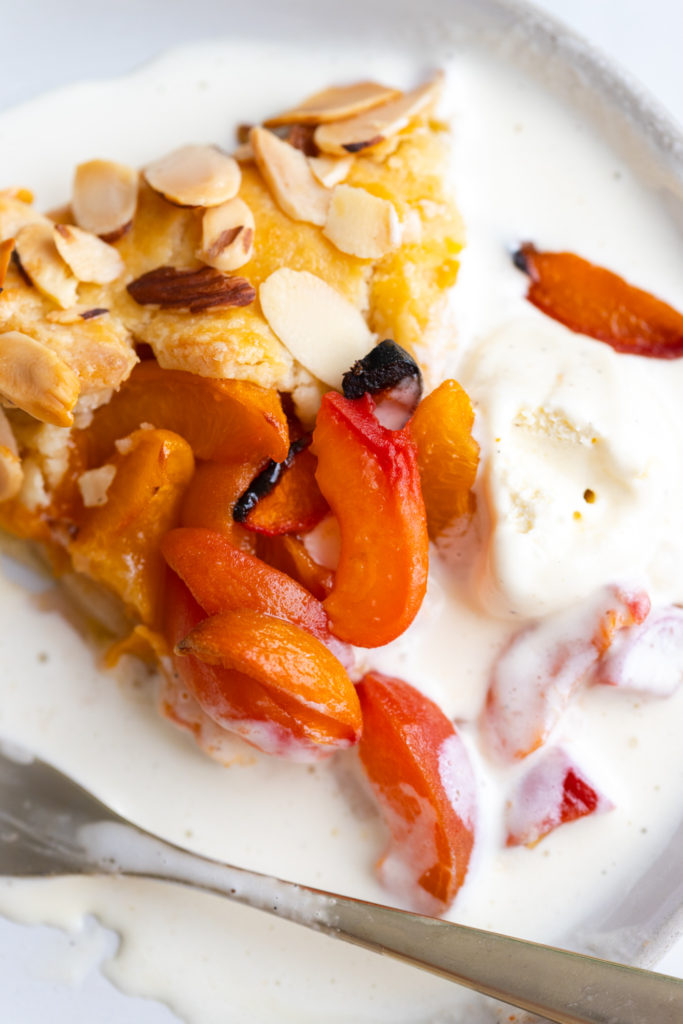 Apricot Almond Galette with Cream Cheese Crust with ice cream
