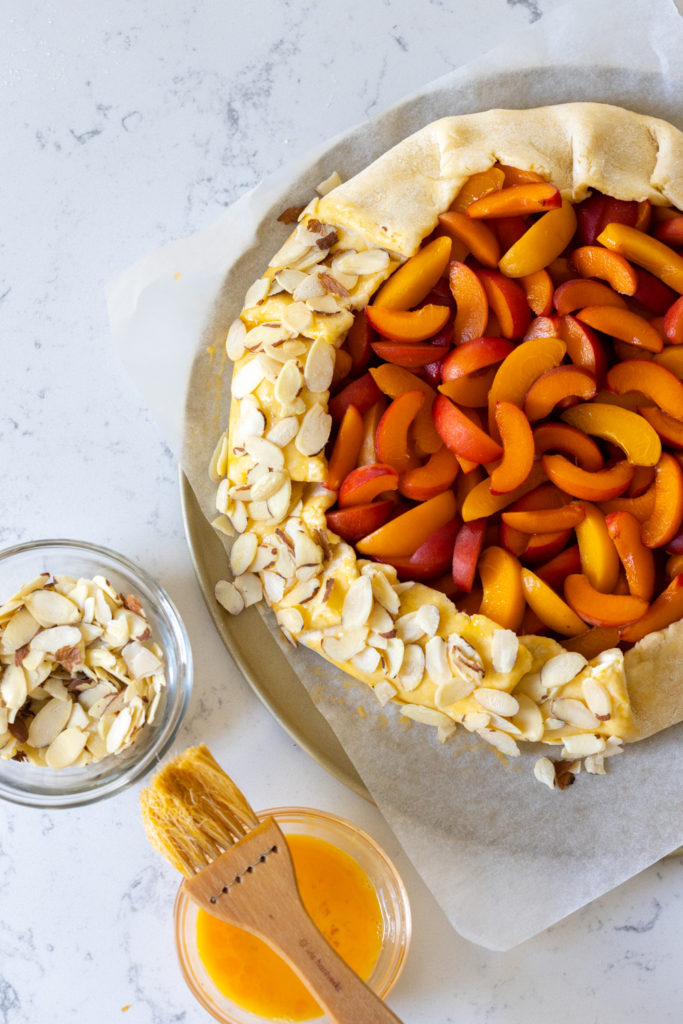 Adding almonds to galette crust