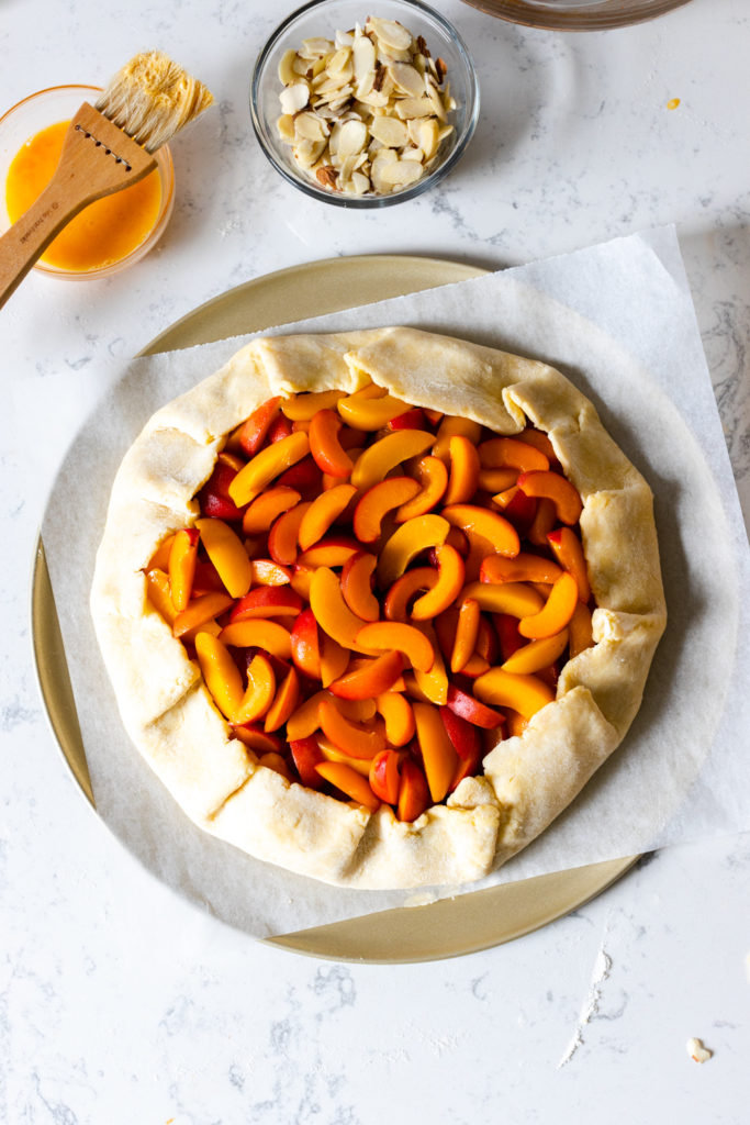 Shaping Apricot Almond Galette with Cream Cheese Crust
