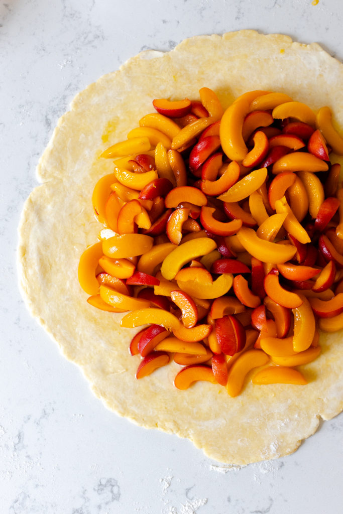 Assembling Apricot Almond Galette