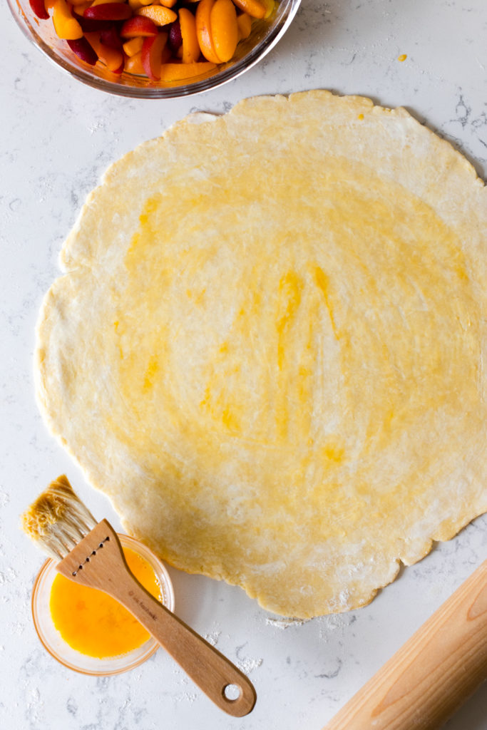 Assembling Apricot Almond Galette