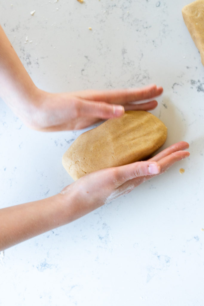 Snickerdoodle Shortbread Cookie dough shaping