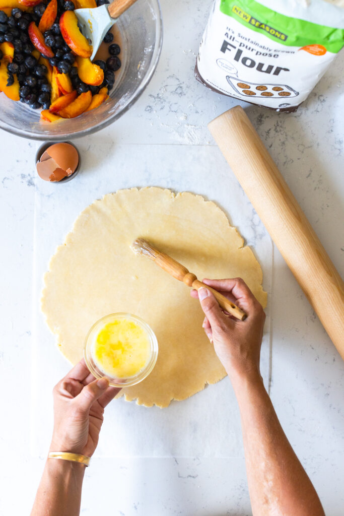 Adding egg wash to Galette dough base
