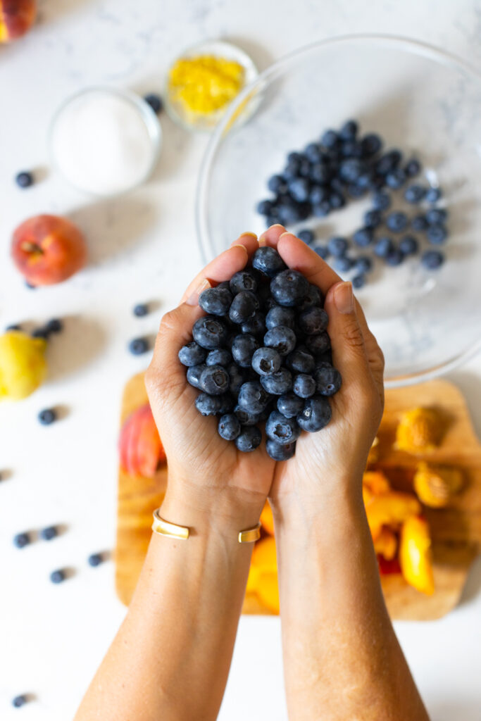 Fresh picked blueberries