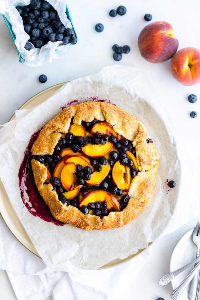 Blueberry Peach Galette baked