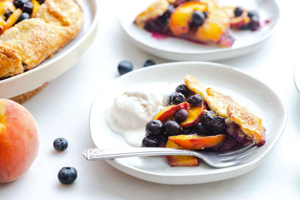 Blueberry Peach Galette - summer on a plate