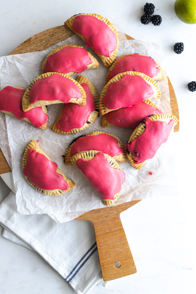 Blackberry Lime Hand Pies pile
