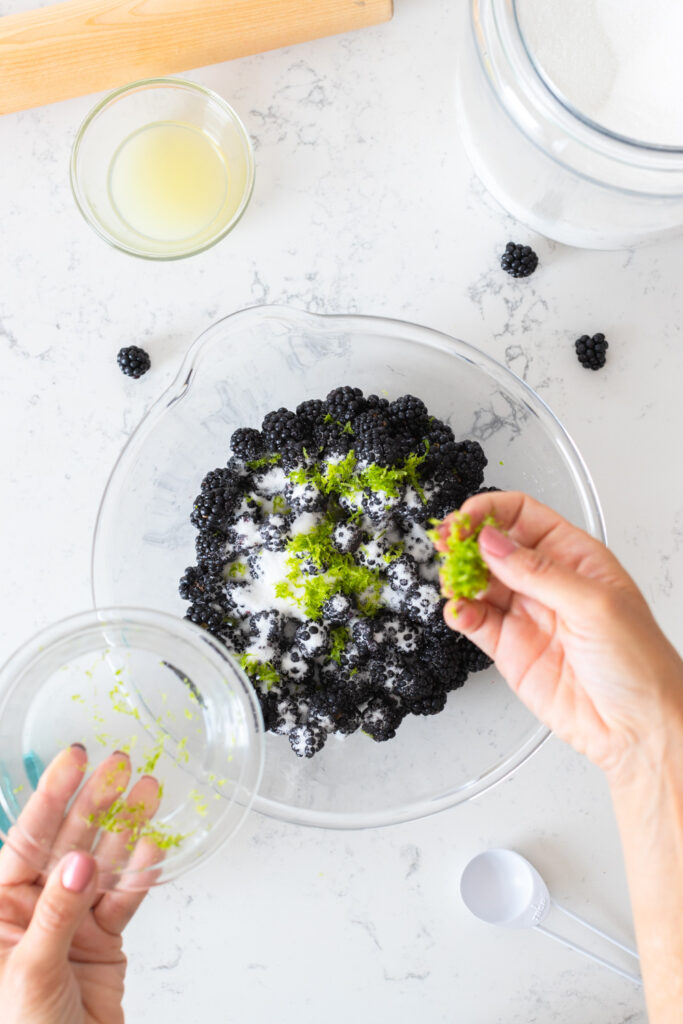 Ayers Creek Farm Chester Blackberries with lime and sugar