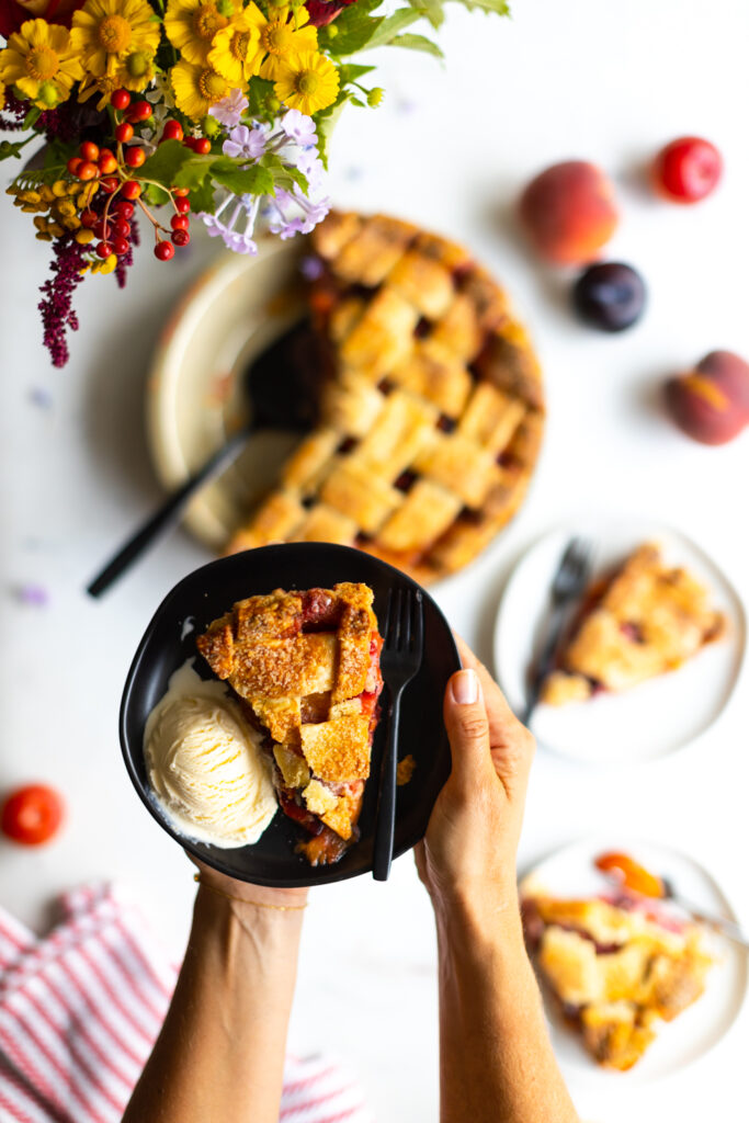 Slice of Stone Fruit Pie
