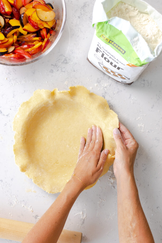 tucking bottom pie dough