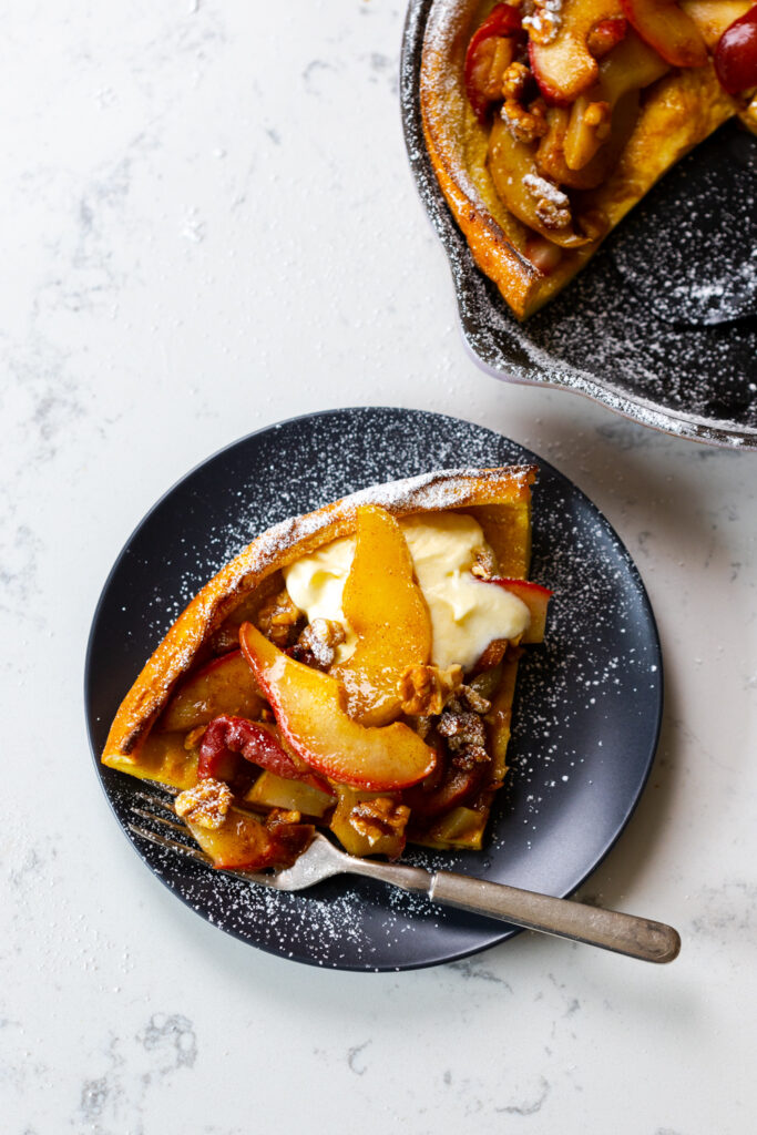 Slice of Spiced Pear & Walnut Dutch Baby