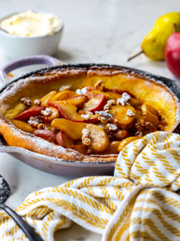 Spiced Pear & Walnut Dutch Baby