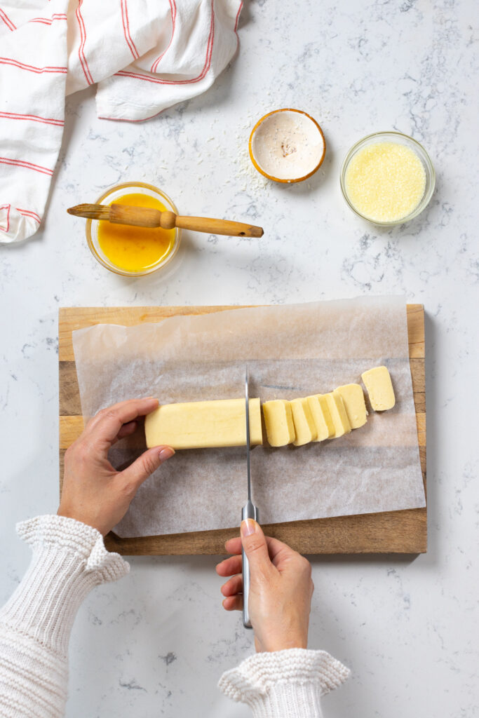 Slicing Rectangle Butter Cookie log