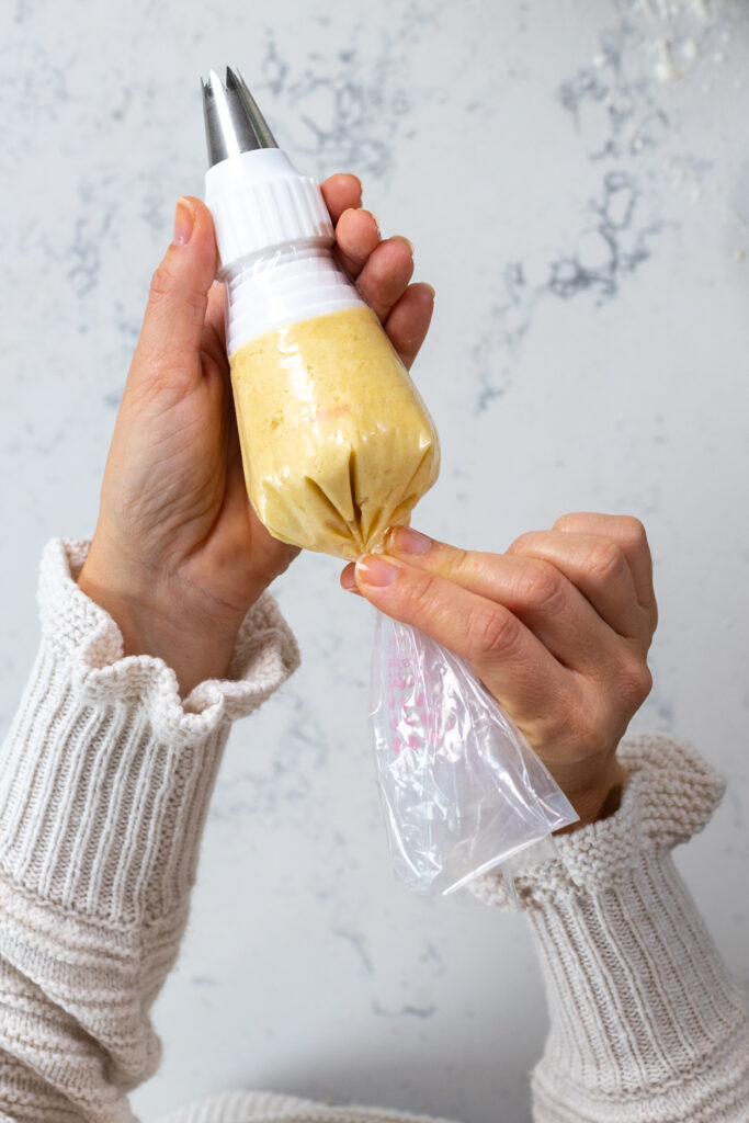 butter cookie dough in piping bag