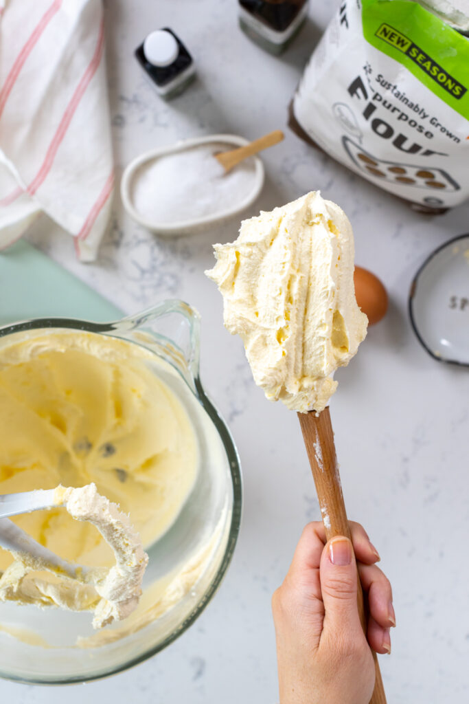 creaming butter and sugar