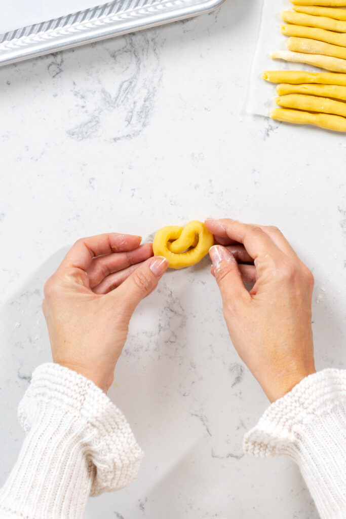 Shaping Pretzel Butter Cookies