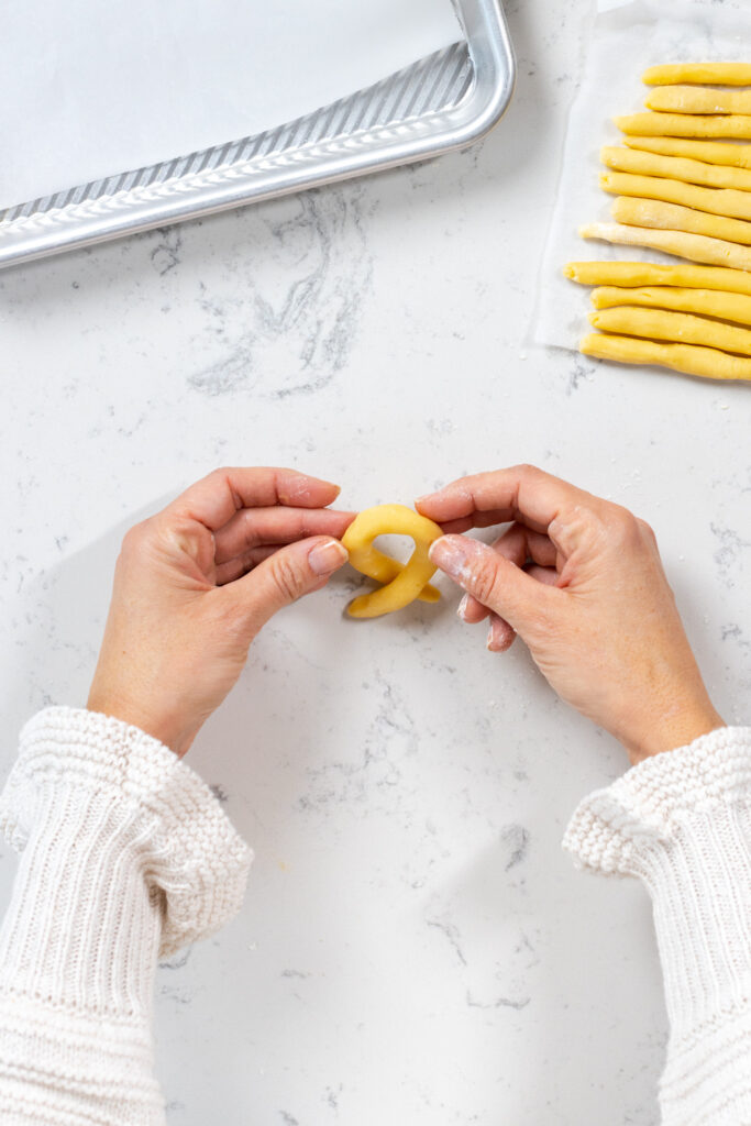 Shaping Pretzel Butter Cookies