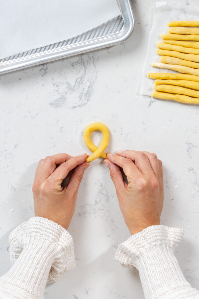 Shaping Pretzel Butter Cookies