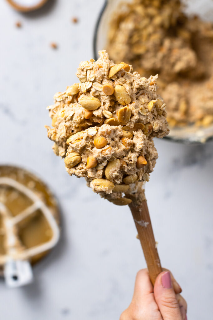 Salted Peanut Butterscotch Oatmeal Cookie dough