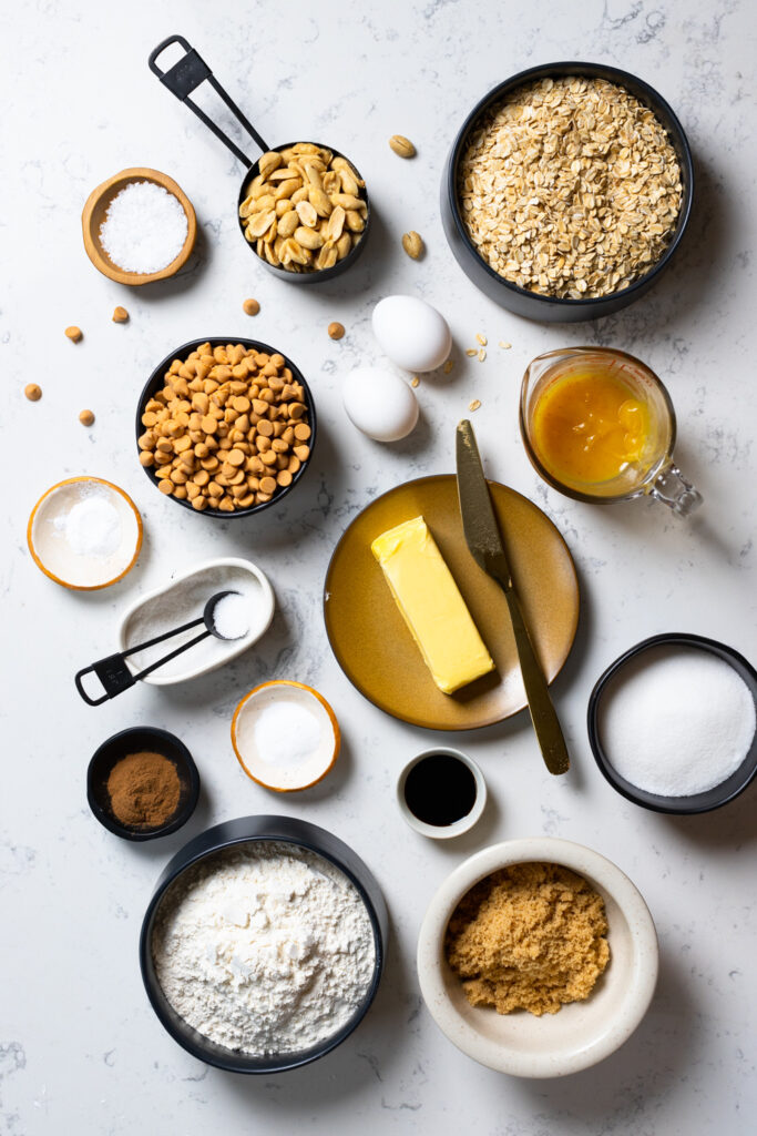 Salted Peanut Butterscotch Oatmeal Cookies ingredients
