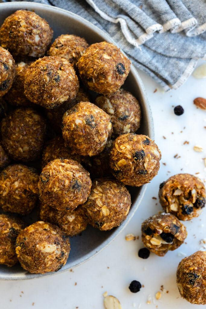 Blueberry Almond Energy Balls close up