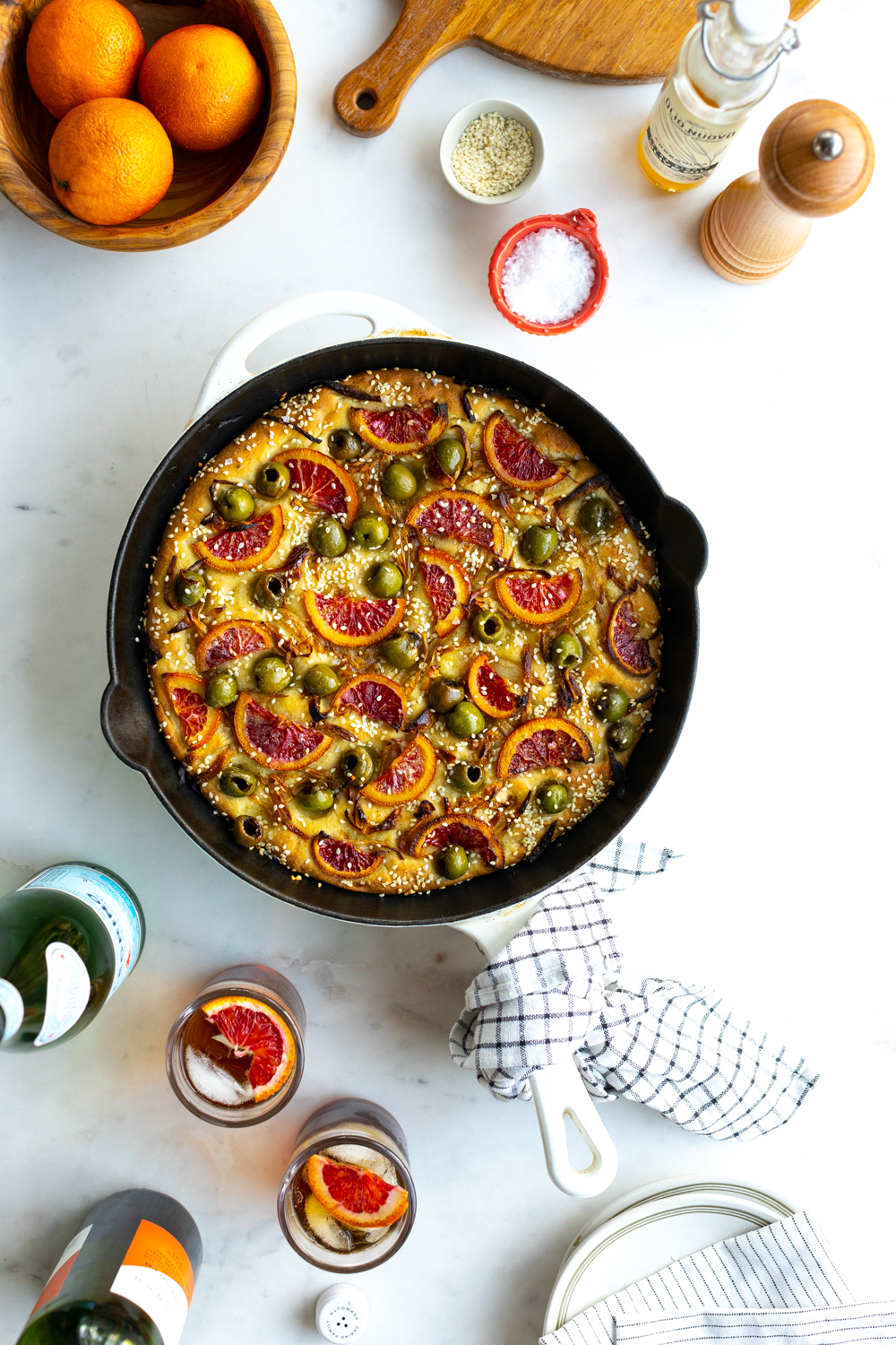 Blood Orange Olive Shallot Focaccia