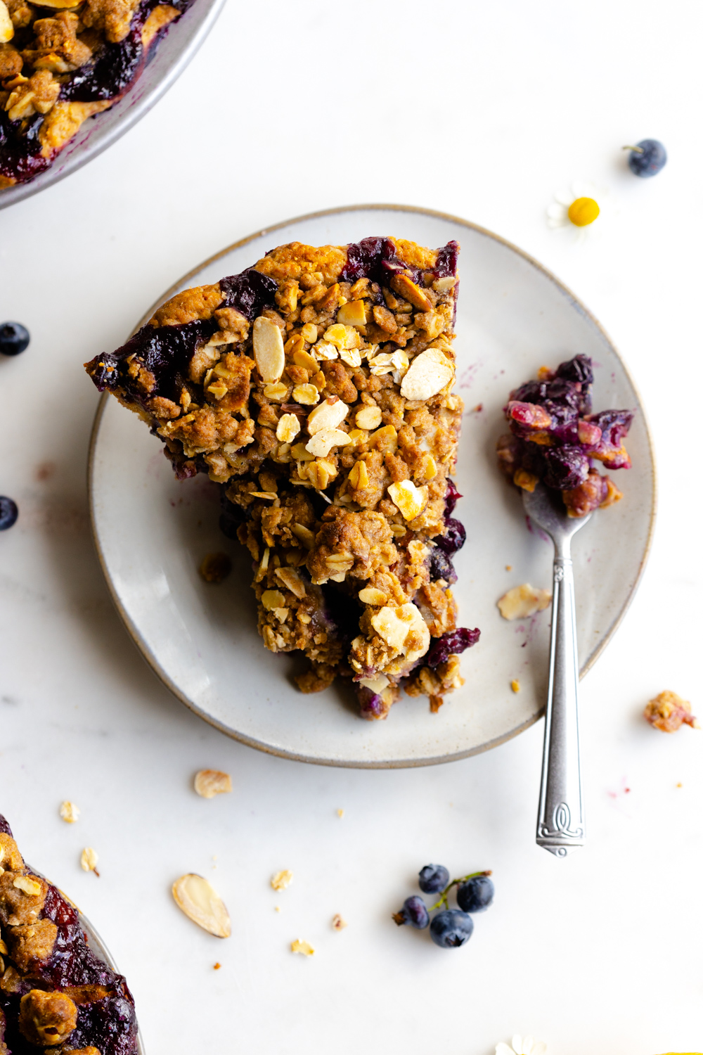 Blueberry Crumble Pie Slice